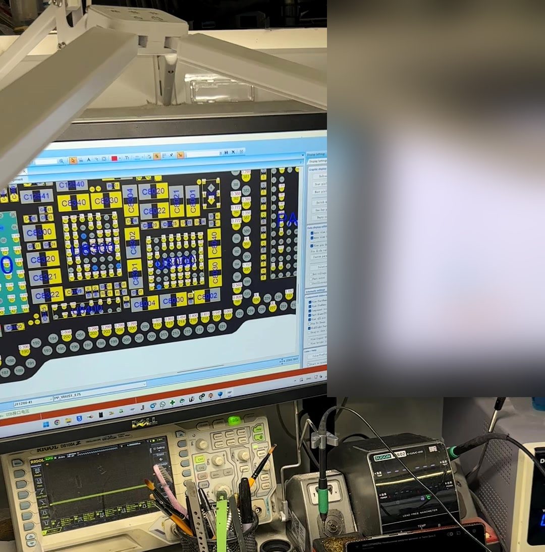 Tracing a fault against the board's schematic and layout.